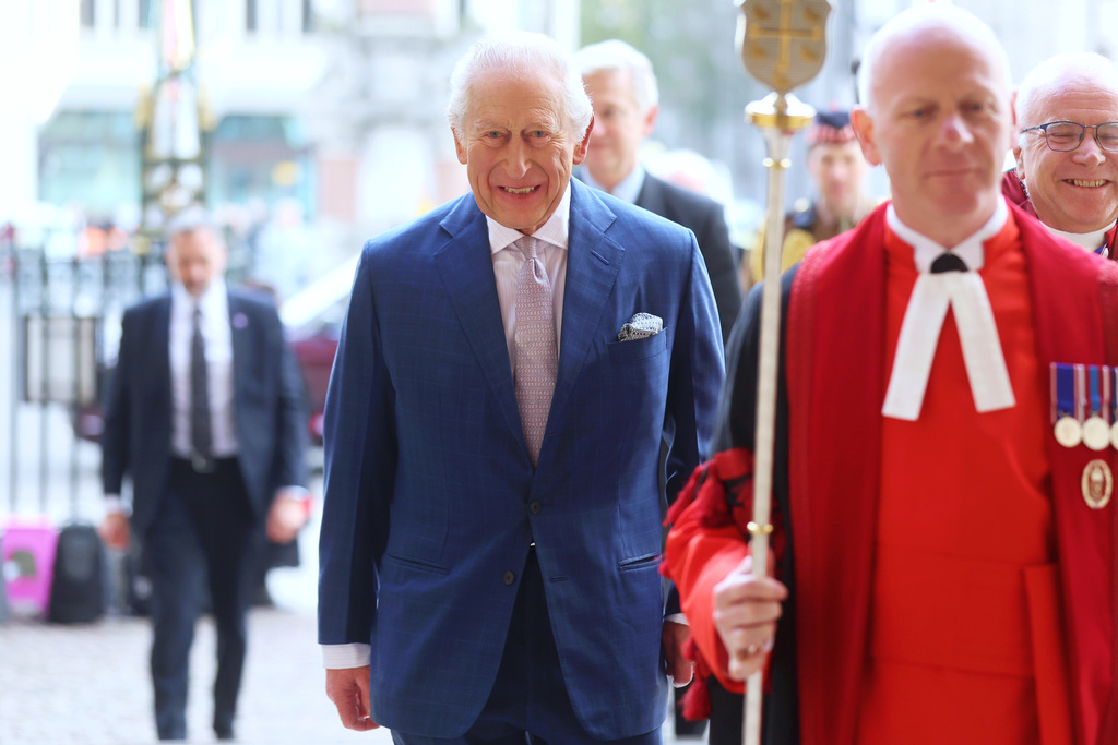 Britain's King Charles III attends an Advent Service at Westminster Abbey, in London, Wednesday, Dec. 10, 2025. (Chris Jackson/Pool Photo via AP)