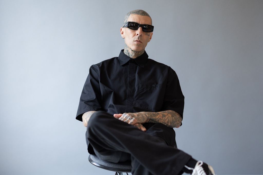 Travis Barker poses for a portrait in New York on Thursday, June 11, 2026. (Photo by Matt Licari/Invision/AP)