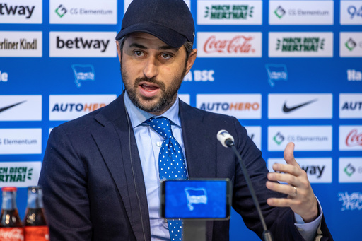 FILE - Josh Wander, CEO of the 777 Partners Group, speaks at a press conference on the entry as new investor for Bundesliga soccer club Hertha BSC in Berlin, Germany, March 13, 2023. (Andreas Gora/dpa via AP, file) FILE - Josh Wander, CEO of the 777 Partners Group, speaks at a press conference on the entry as new investor for Bundesliga soccer club Hertha BSC in Berlin, Germany, March 13, 2023. (Andreas Gora/dpa via AP, file)