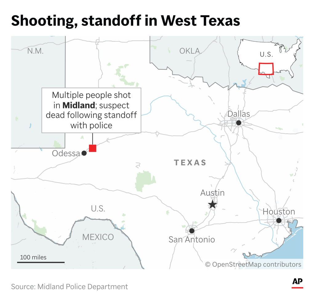 Gunfire left several people wounded Friday in Midland, Texas. (AP Digital Embed)