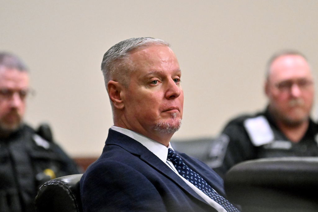 Colin Gray, the father of Apalachee High School shooting suspect Colt Gray, listens during his trial, Friday, Feb. 27, 2026, at the Barrow County Courthouse in Winder, Ga. (Hyosub Shin/Atlanta Journal-Constitution via AP)