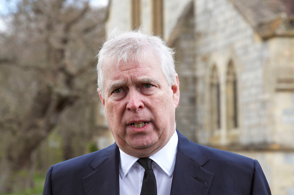FILE - Britain's Prince Andrew speaks during a television interview at the Royal Chapel of All Saints at Royal Lodge in Windsor, April 11, 2021. (Steve Parsons/Pool Photo via AP, File)