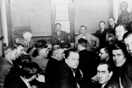 FILE - This 1921 file photo shows Judge Kenesaw Mountain Landis, rear left, as Chicago White Sox players, Charles "Swede" Risberg, center left, and Arnold "Chick" Gandil, look on during the investigation of the infamous "Black Sox" scandal in Chicago. (AP Photo, file) FILE - This 1921 file photo shows Judge Kenesaw Mountain Landis, rear left, as Chicago White Sox players, Charles "Swede" Risberg, center left, and Arnold "Chick" Gandil, look on during the investigation of the infamous "Black Sox" scandal in Chicago. (AP Photo, file)