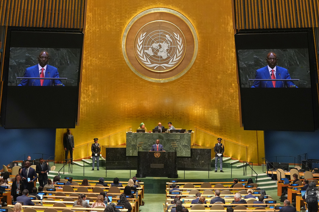 President of Kenya William Samoei Ruto, addresses the 81st session of the United Nations General Assembly at U.N. headquarters Wednesday, Sept. 23, 2026. (AP Photo/Frank Franklin II)