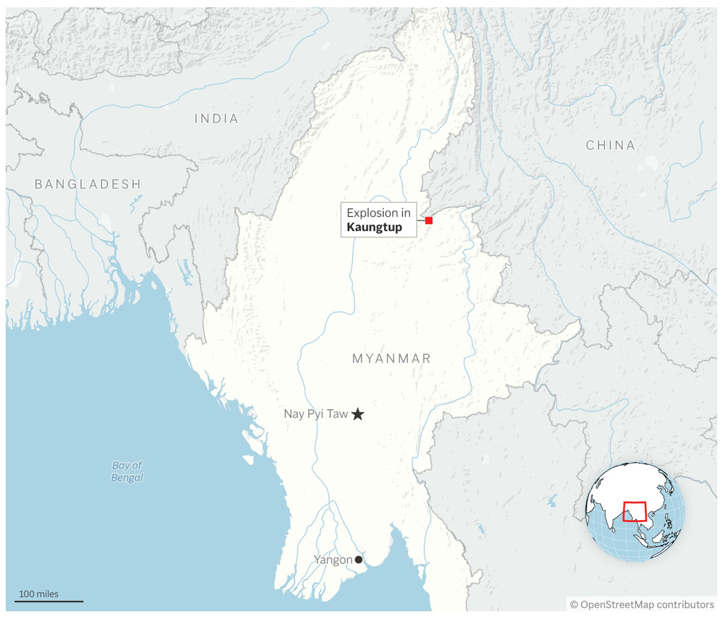 Map showing the location of Kaungtup in Myanmar. (AP Digital Embed)