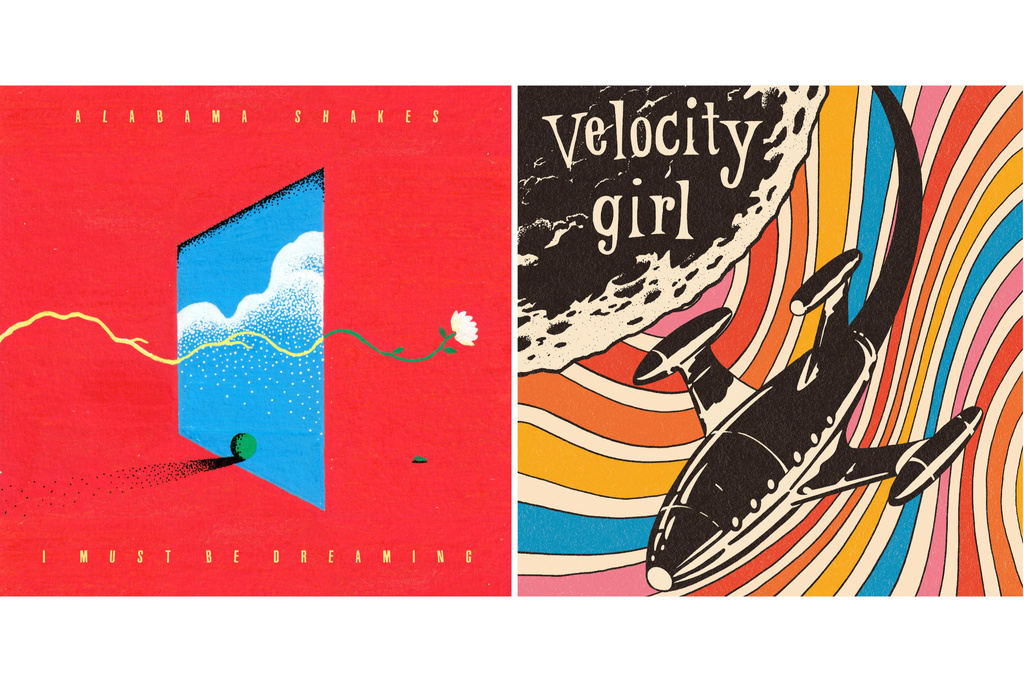This combination of album cover images show “I Must Be Dreaming” by Alabama Shakes, left, and "1989 – 1992" by Velocity Girl. (Island Records via AP, left, and Slumberland Records via AP)