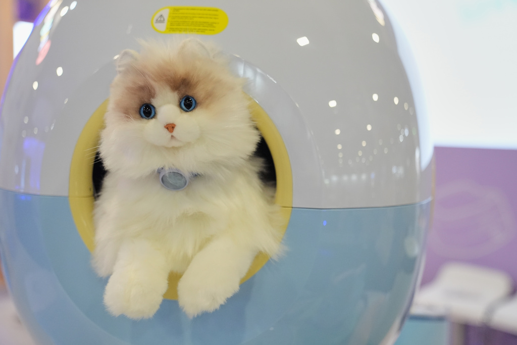 An AI pet is seen on display at the petgugu booth during the CES tech show Wednesday, Jan. 7, 2026, in Las Vegas. (AP Photo/Abbie Parr)