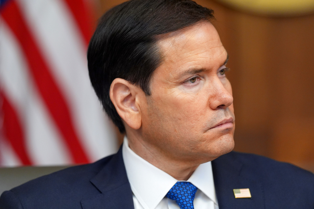 Secretary of State Marco Rubio listens during a cabinet meeting with President Donald Trump, Friday, July 31, 2026, at Camp David, the presidential retreat, near Thurmont, Md., Friday, July 31, 2026. (AP Photo/Jacquelyn Martin)