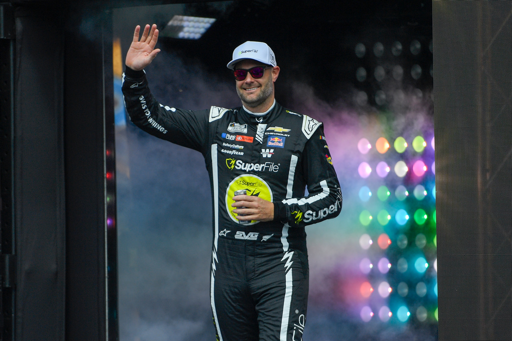 Shane Van Gisbergen (97) is introduced before a NASCAR Cup Series auto race Sunday, May 10, 2026, in Watkins Glen, N.Y. (Photo/Adrian Kraus)
