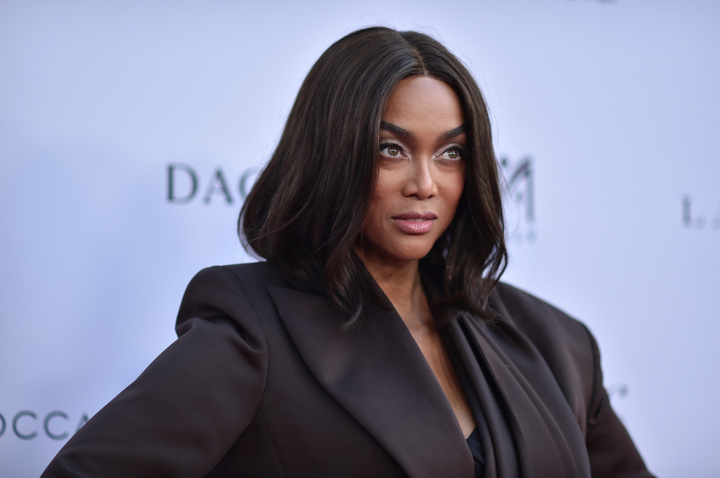 FILE - Tyra Banks arrives at an event, April 24, 2025, in Beverly Hills, Calif. (Photo by Richard Shotwell/Invision/AP, File)
