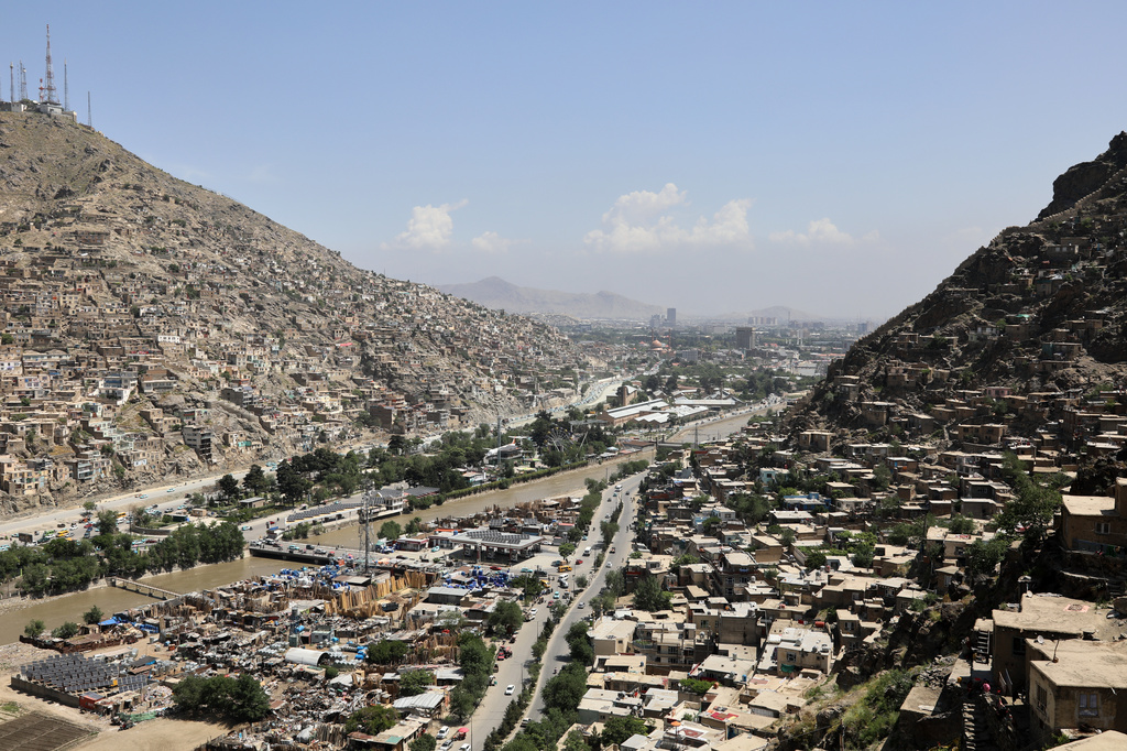 A general view of a road commonly used by cargo trucks entering eastern Kabul, Afghanistan, Wednesday, May 13, 2026. (AP Photo/Siddiqullah Alizai)