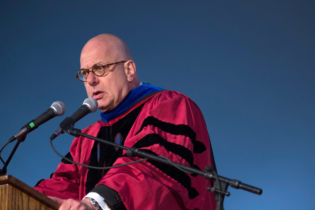 FILE - Bard College President Leon Botstein speaks during the 153rd Commencement at Bard College, May 25, 2013, in Annandale-on-Hudson, N.Y. (AP Photo/Philip Kamrass, File)