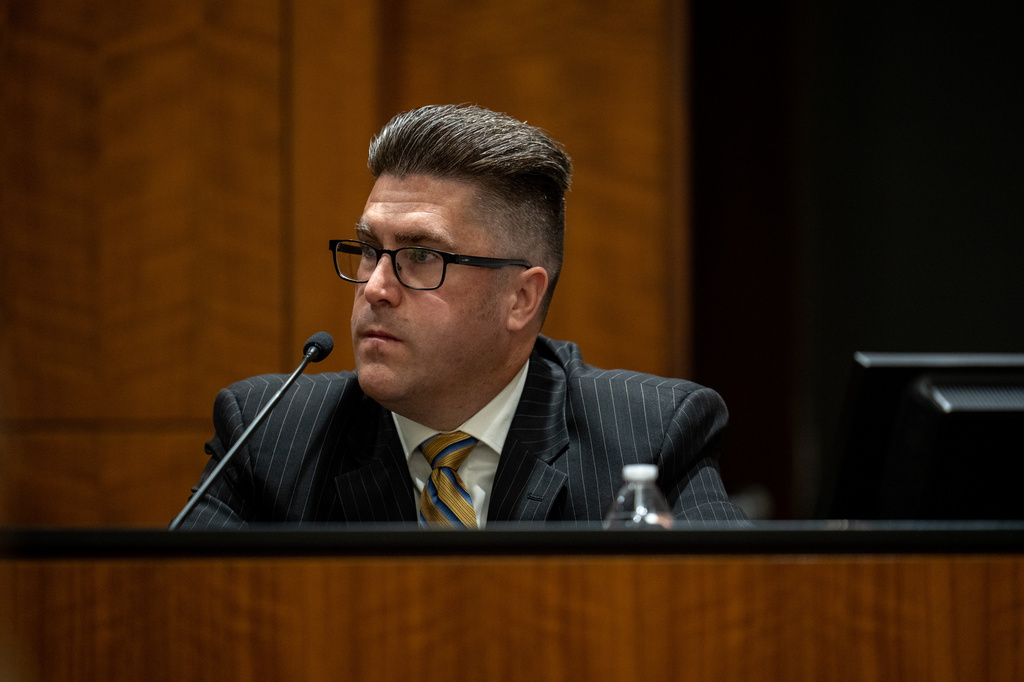 Utah Department of Public Safety agent David Hull testifies during a preliminary hearing for Tyler Robinson, the Utah man accused of fatally shooting Charlie Kirk, Tuesday, July 7, 2026, in Provo, Utah. (Trent Nelson/The Salt Lake Tribune via AP, Pool)