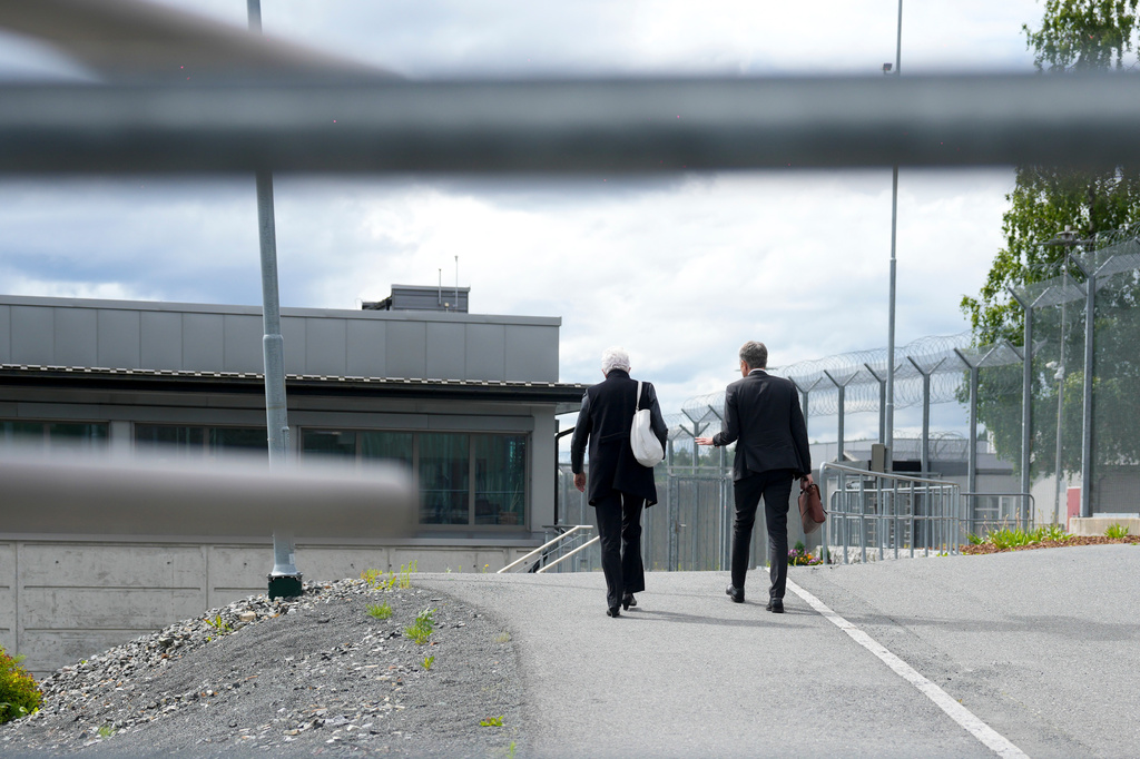 Defense lawyers Ellen Holager Andenæs, left, and Petar Sekulic arrive at Ila Prison where Marius Borg Høiby is being held in custody, in Oslo Monday, June 15, 2026. (Javad Parsa/NTB Scanpix via AP)