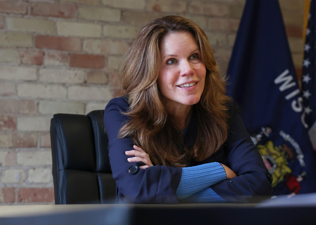 Wisconsin State Supreme Court candidate Chris Taylor poses Friday, Feb. 20, 2026, in Madison, Wis. (John Hart/Wisconsin State Journal via AP)