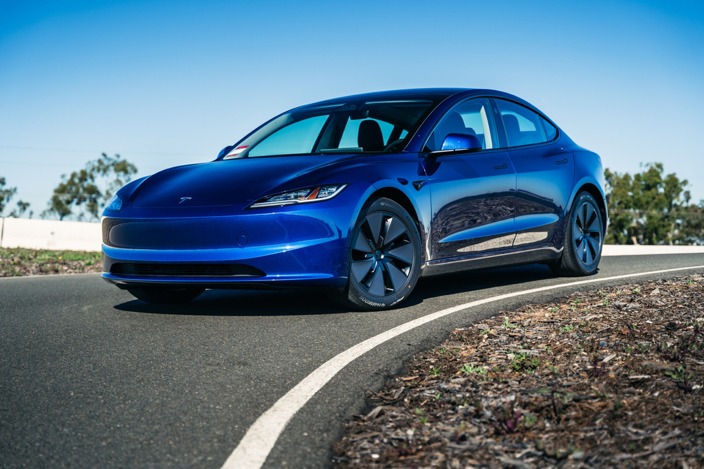 This photo provided by Edmunds shows the 2024 Model 3. A used Model 3 has plenty of range, quick acceleration, and lots of cargo space for a sedan. (Courtesy of Edmunds via AP)