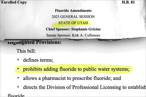 AP Illustration Source: H.B. 81 Fluoride Amendments of the Utah State Legislature 2025 General Session. AP Illustration Source: H.B. 81 Fluoride Amendments of the Utah State Legislature 2025 General Session.