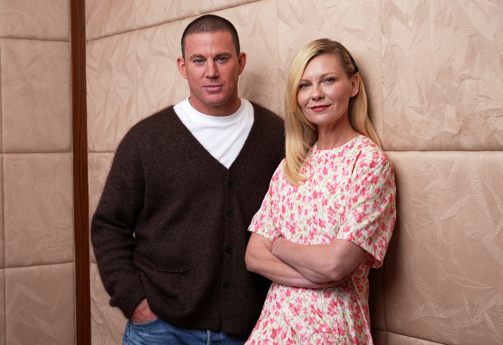 FILE - Channing Tatum, left, and Kirsten Dunst pose for a portrait to promote the film "Roofman" during the Toronto International Film Festival on Sept. 7, 2025, in Toronto. (AP Photo/Chris Pizzello, File)