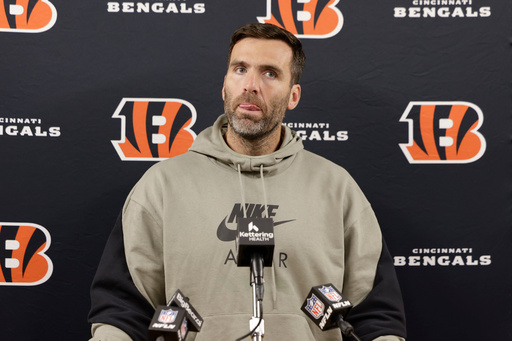 Cincinnati Bengals' Joe Flacco speaks during a news conference after an NFL football game against the Green Bay Packers, Sunday, Oct. 12, 2025, in Green Bay, Wis. (AP Photo/Matt Ludtke) Cincinnati Bengals' Joe Flacco speaks during a news conference after an NFL football game against the Green Bay Packers, Sunday, Oct. 12, 2025, in Green Bay, Wis. (AP Photo/Matt Ludtke)