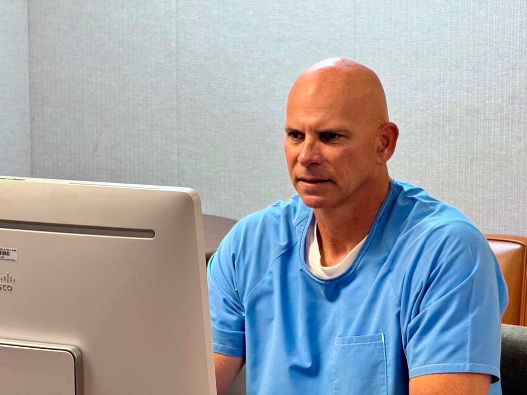 FILE - Lyle Menendez appears before the parole board via teleconference Aug 22, 2025, at the Richard J. Donovan Correctional Facility in San Diego. (California Department of Corrections via AP, File)