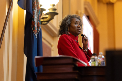 Republican gubernatorial candidate and current Lt. Gov. Winsome Earle-Sears presides over the Virginia Senate during a special legislative session, Monday, Oct. 27, 2025, in Richmond, Va. (Mike Kropf/Richmond Times-Dispatch via AP) Republican gubernatorial candidate and current Lt. Gov. Winsome Earle-Sears presides over the Virginia Senate during a special legislative session, Monday, Oct. 27, 2025, in Richmond, Va. (Mike Kropf/Richmond Times-Dispatch via AP)