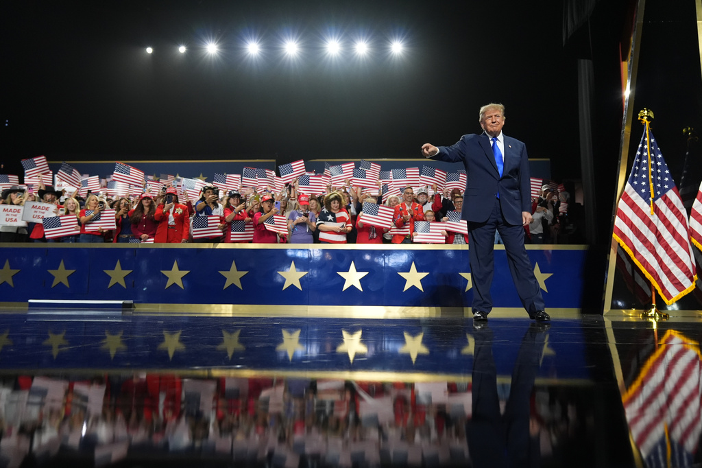 President Donald Trump arrives to speak during the RNC Midterm Convention, Wednesday, Sept. 9, 2026, at the American Airlines Center in Dallas. (AP Photo/Jacquelyn Martin)