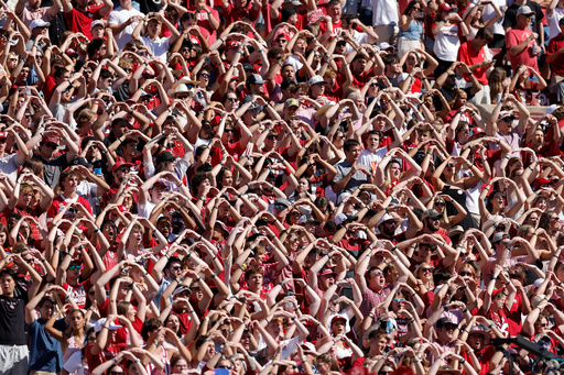 Oklahoma fans cheer for their team during the first half of an NCAA college football game against Kent State, Saturday, Oct. 4, 2025, in Norman, Okla. (AP Photo/Alonzo Adams) Oklahoma fans cheer for their team during the first half of an NCAA college football game against Kent State, Saturday, Oct. 4, 2025, in Norman, Okla. (AP Photo/Alonzo Adams)