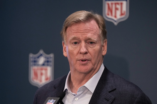 NFL commissioner Roger Goodell speaks at a news conference at the NFL owners meetings, Wednesday, Oct. 22, 2025, in New York. (AP Photo/Richard Drew) NFL commissioner Roger Goodell speaks at a news conference at the NFL owners meetings, Wednesday, Oct. 22, 2025, in New York. (AP Photo/Richard Drew)