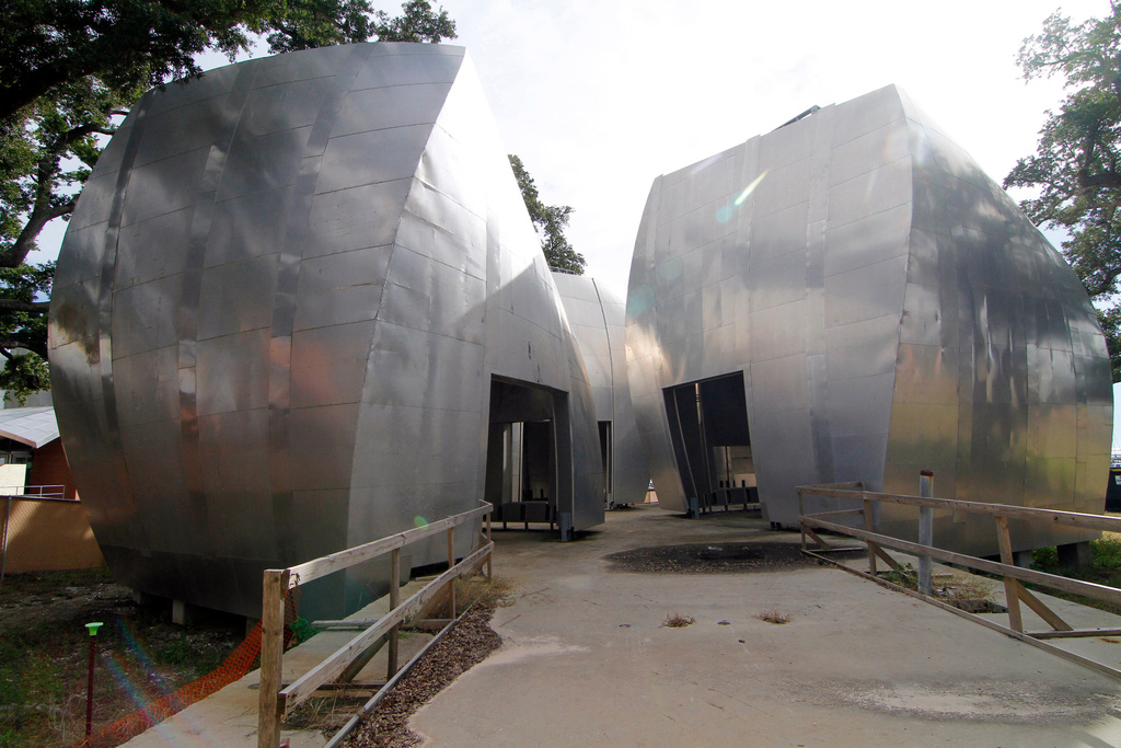 FILE - Ohr pods are seen under construction at the Ohr-O'Keefe Museum of Art designed by Frank Gehry, in Biloxi, Miss., Nov. 10, 2010. (AP Photo/Rogelio V. Solis, File)