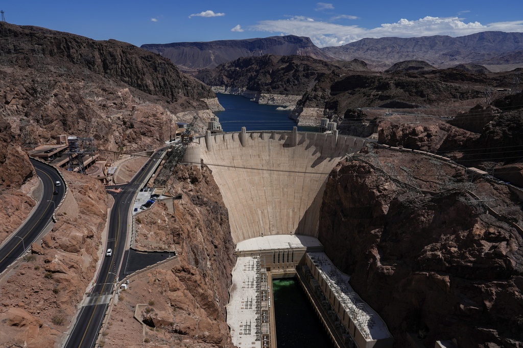 FILE - The Hoover Dam appears on the Colorado River, Aug. 22, 2024, near Boulder City, Nev. (AP Photo/Julia Demaree Nikhinson, File)