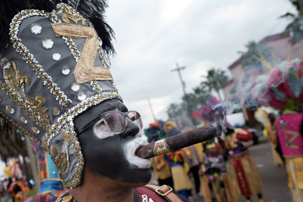 Zulu Tramps parade on Mardi Gras Day in New Orleans, Tuesday, Feb. 17, 2026. (AP Photo/Matthew Hinton)