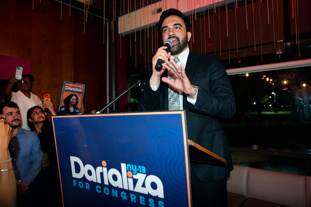 New York City Mayor Zohran Mamdani, speaks to supporters for Democratic congressional candidate Darializa Avila Chevalier during an election night watch party Tuesday, June 23, 2026, in New York. (AP Photo/Seth Wenig)