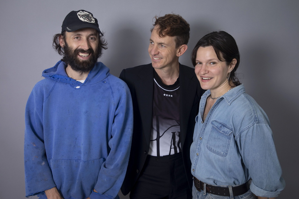 James Krivchenia, from left, Buck Meek, and Adrianne Lenker of the band Big Thief pose for a portrait on Tuesday, Sept. 2, 2025, in New York. (Photo by Andy Kropa/Invision/AP)