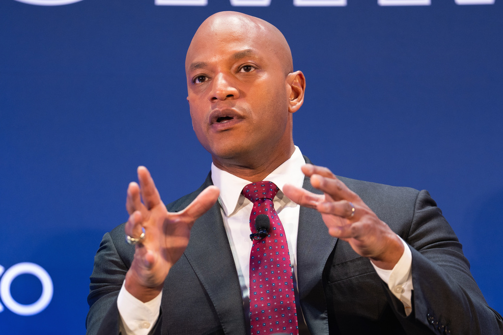 FILE - Maryland Gov. Wes Moore speaks at an event at the National Governors Association Winter Meeting, Feb. 19, 2026, in Washington. (AP Photo/Allison Robbert, File)