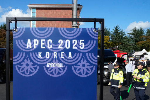 South Korean police officers patrol near the venue of the 2025 Asia-Pacific Economic Cooperation (APEC) Summit in Gyeongju, South Korea, Friday, Oct. 31, 2025. (AP Photo/Ahn Young-joon) South Korean police officers patrol near the venue of the 2025 Asia-Pacific Economic Cooperation (APEC) Summit in Gyeongju, South Korea, Friday, Oct. 31, 2025. (AP Photo/Ahn Young-joon)