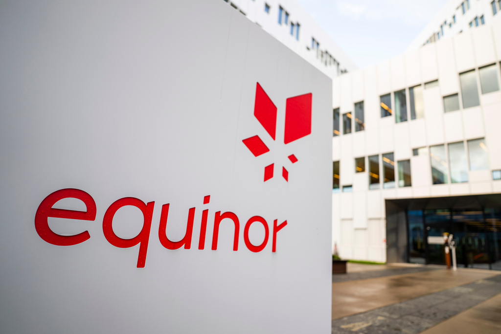 FILE - A sign for the company Equinor is displayed on Oct. 28, 2020, in Fornebu, Norway. (Håkon Mosvold Larsen/NTB Scanpix via AP, File)