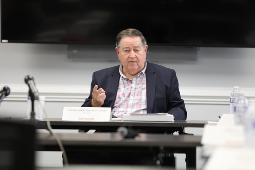 South Carolina Election Commission Chairman Dennis Shedd speaks at the commission's meeting on Wednesday, Oct. 15, 2025, in Columbia, S.C. (AP Photo/Jeffrey Collins) South Carolina Election Commission Chairman Dennis Shedd speaks at the commission's meeting on Wednesday, Oct. 15, 2025, in Columbia, S.C. (AP Photo/Jeffrey Collins)