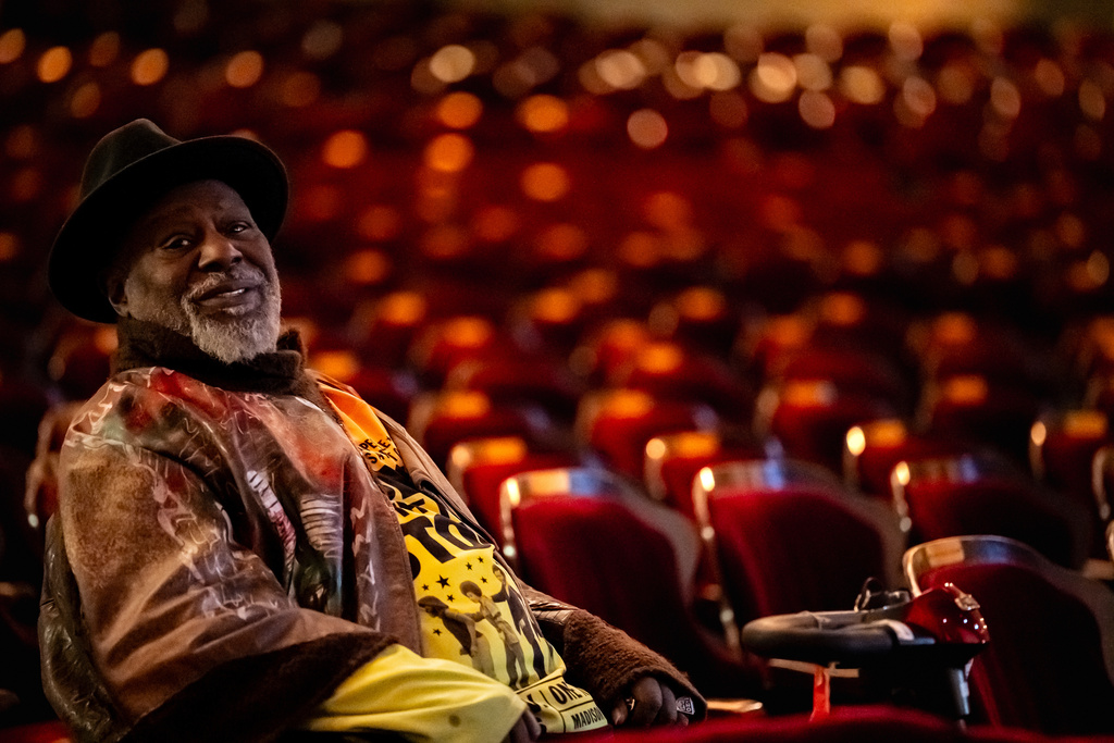 This photo provided by the Detroit Opera shows George Clinton listening to The Detroit Opera Orchestra during rehearsal on Thursday, Jan. 29, 2026. (Austin T. Richey/Detroit Opera via AP)