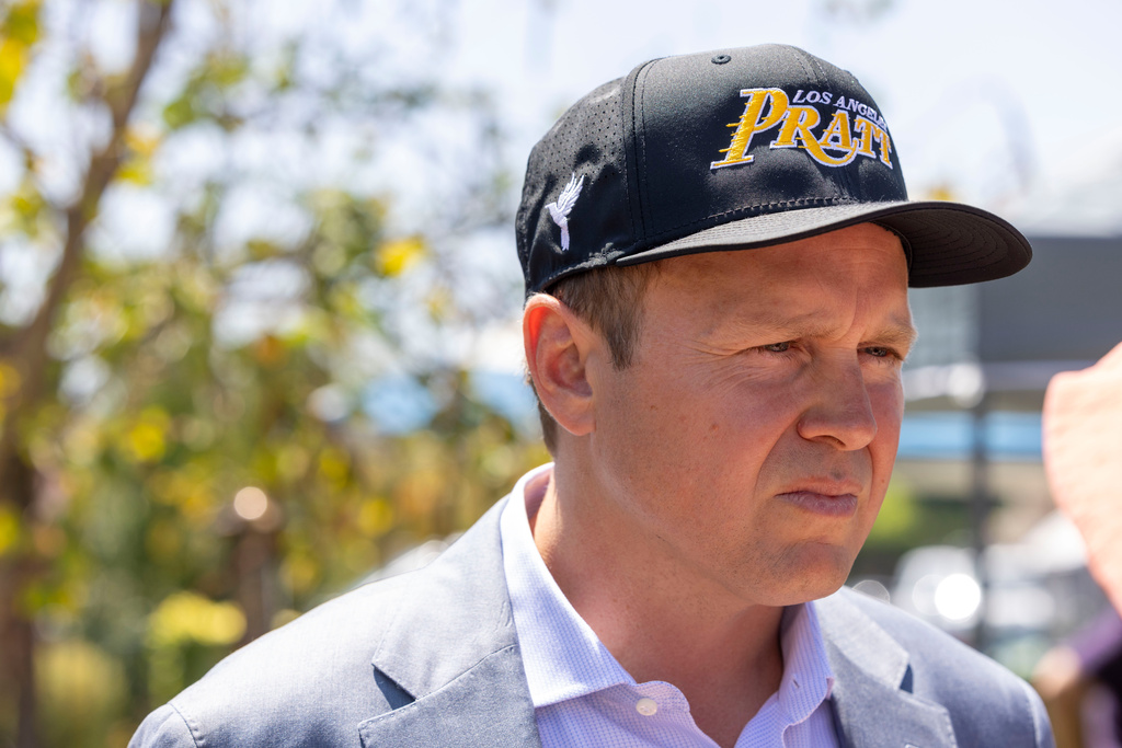 Los Angeles mayoral candidate Spencer Pratt during a campaign event Sunday, May 31, 2026, in Los Angeles. (AP Photo/Jill Connelly)