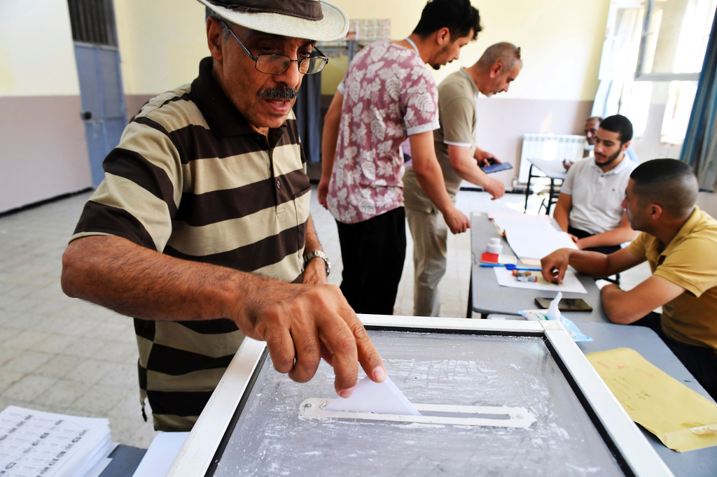 A man cast his vote for parliamentary elections in Algiers, Algeria, Thursday, July 2, 2026. (AP Photo/Fateh Guidoum)