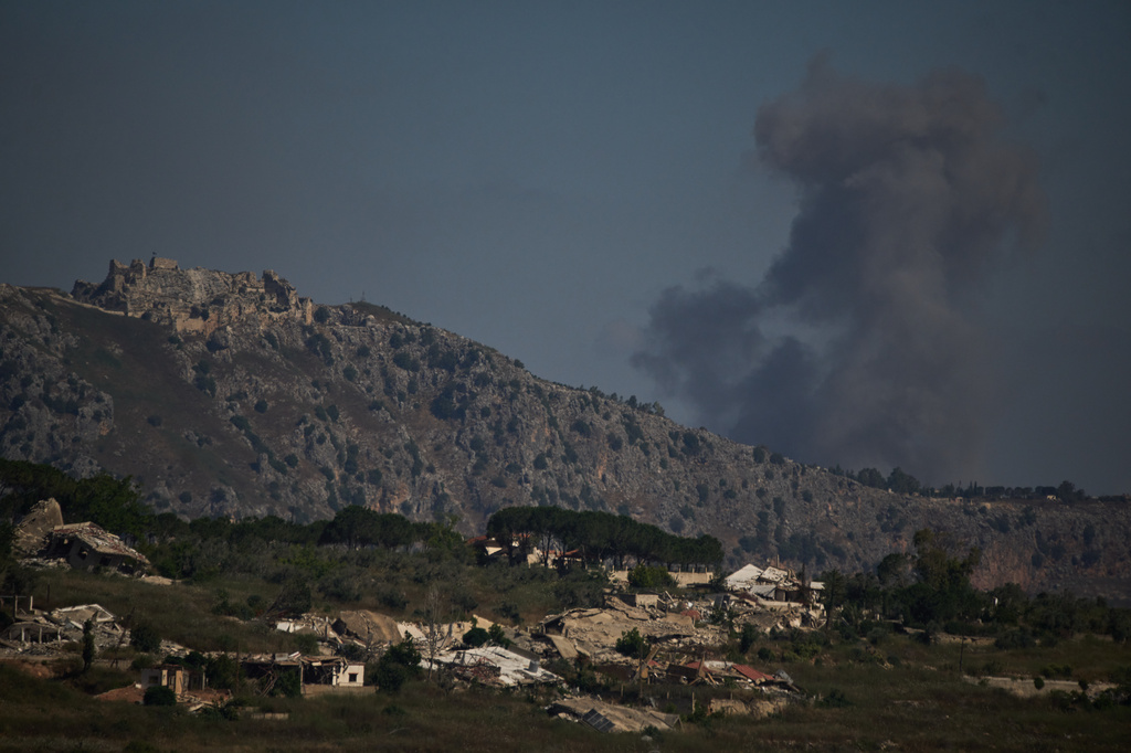 FILE - Smoke rises to the sky in an area near Beaufort Castle following an Israeli military strike in southern Lebanon as seen from northern Israel, Friday, June 19, 2026. (AP Photo/Leo Correa, File)