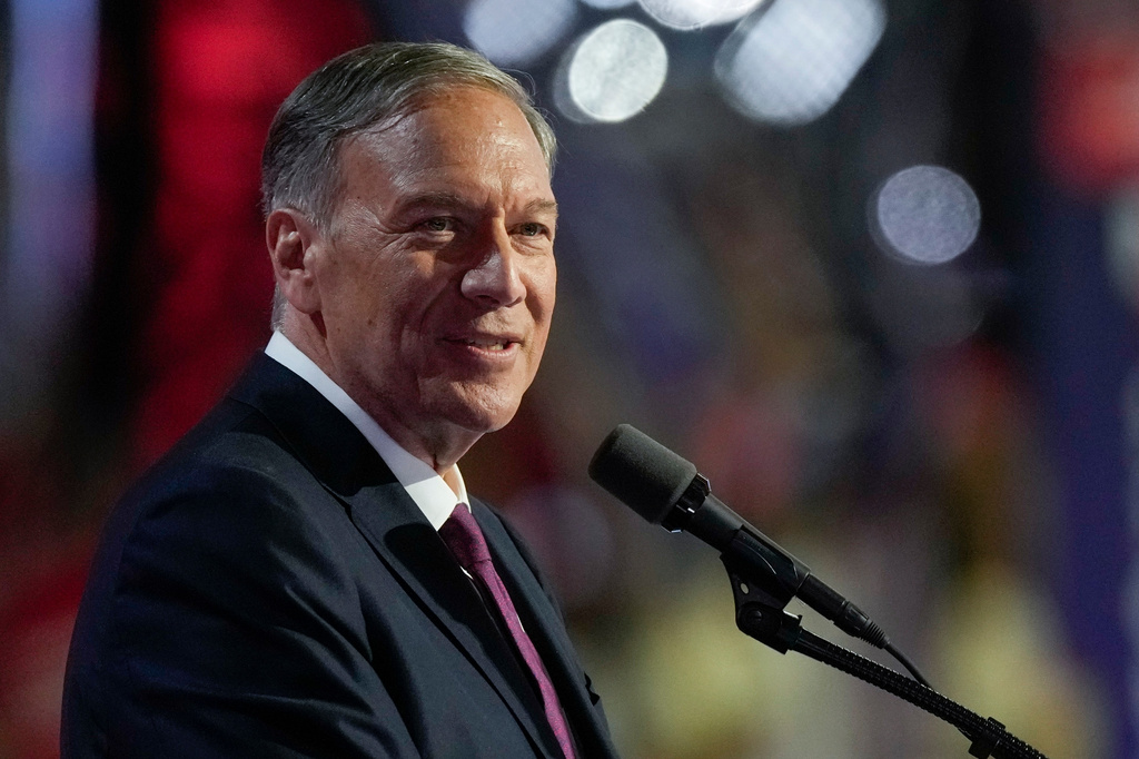 FILE - Former Secretary of State Mike Pompeo speaks during the Republican National Convention, July 18, 2024, in Milwaukee. (AP Photo/Matt Rourke, File)