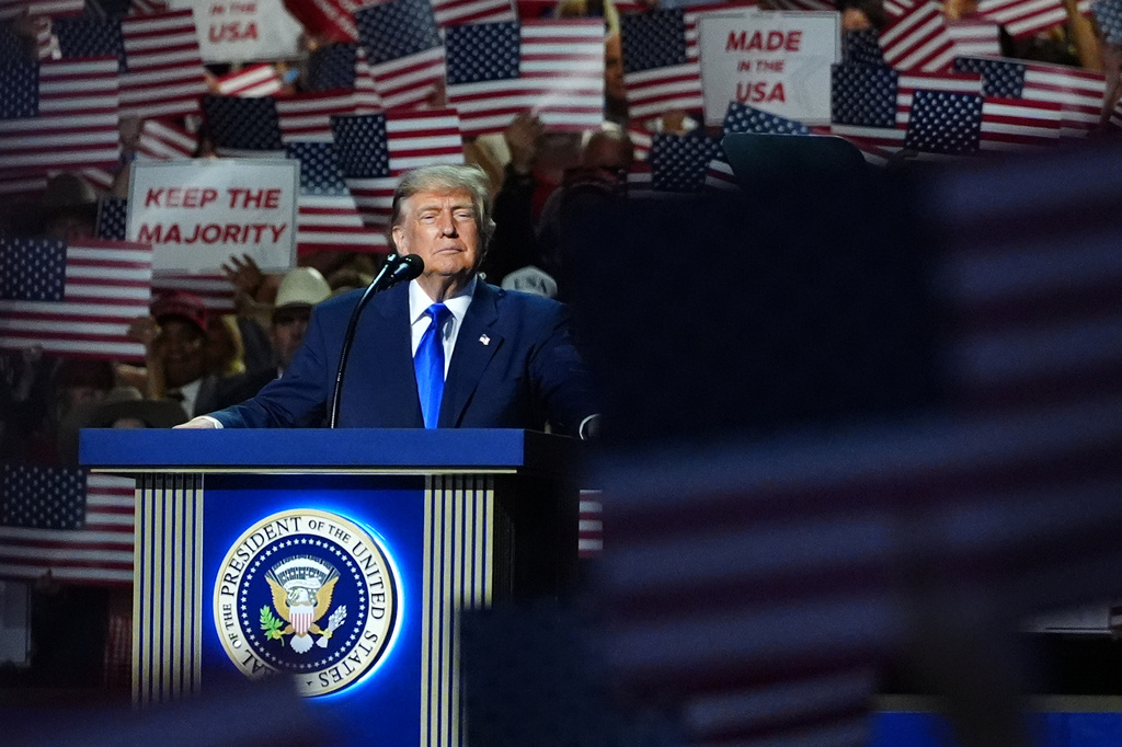 President Donald Trump speaks at the Republican convention, Wednesday, Sept. 9, 2026, in Dallas. (AP Photo/Julia Demaree Nikhinson)