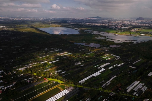 Floating islands known as chinampas are visible in San Gregorio Atlapulco and Xochimilco, boroughs of Mexico City, Sept. 20, 2025. (AP Photo/Felix Marquez) Floating islands known as chinampas are visible in San Gregorio Atlapulco and Xochimilco, boroughs of Mexico City, Sept. 20, 2025. (AP Photo/Felix Marquez)