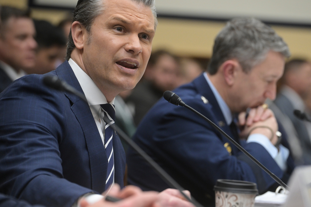 Secretary of Defense Pete Hegseth appears before a House Committee on Armed Services business meeting on the Department of Defense Fiscal Year 2027, on Capitol Hill, Wednesday, April 29, 2026, in Washington. (AP Photo/Rod Lamkey Jr.)