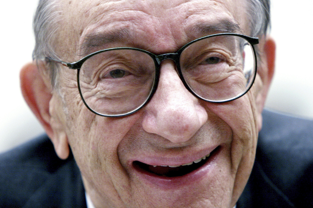FILE - Federal Reserve Board Chairman Alan Greenspan testifies on Capitol Hill, Nov. 3, 2005, in Washington. (AP Photo/Lauren Victoria Burke, file)