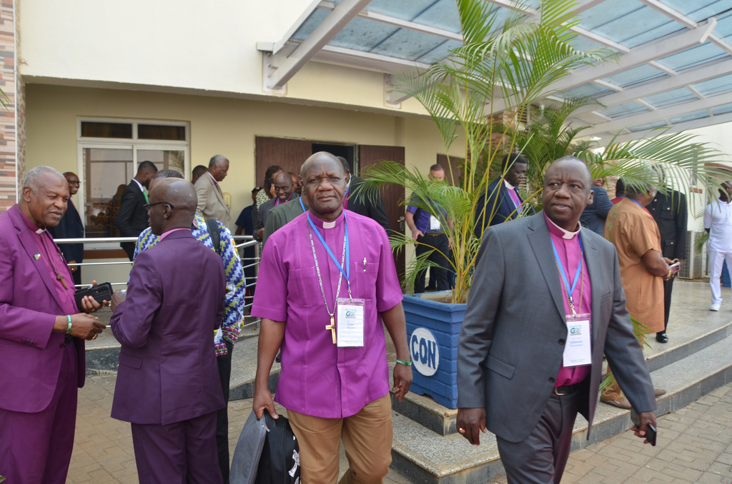 Leaders of numerous Anglican churches leave after attending a religious service on the sidelines of their meeting of the Anglican Communion in Abuja, Nigeria, Wednesday, March 4, 2026. (AP Photo/Olamikan Gbemiga)