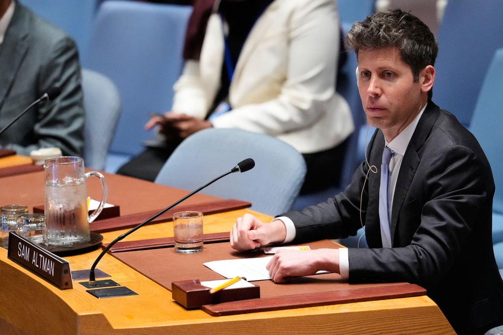 Sam Altman, CEO of OpenAI, listens during a Security Council meeting on artificial intelligence at the 81st session of the United Nations General Assembly at United Nations headquarters, Wednesday, Sept. 23, 2026. (AP Photo/Yuki Iwamura)