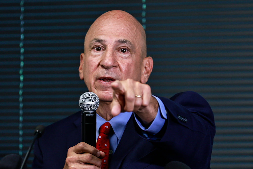 Prosecuting Attorneys' Council of Georgia Executive Director Peter J. Skandalakis answers questions during a news conference Tuesday, Aug. 23, 2022 in Atlanta. (Natrice Miller/Atlanta Journal-Constitution via AP)