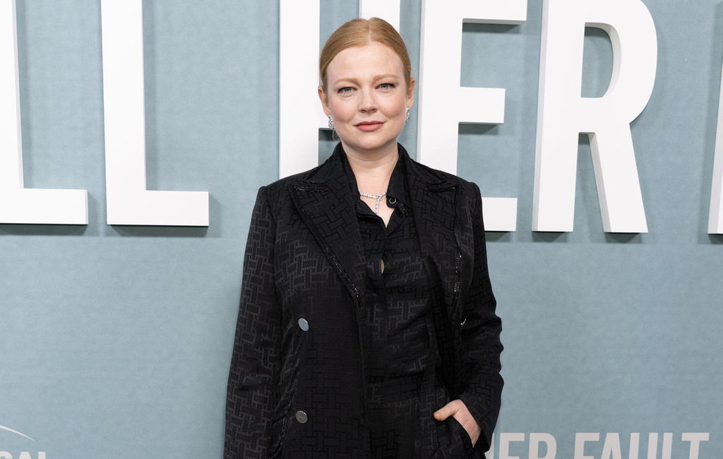 Sarah Snook attends the premiere of "All Her Fault" at the SVA Theatre on Monday, Nov. 3, 2025, in New York. (Photo by CJ Rivera/Invision/AP)